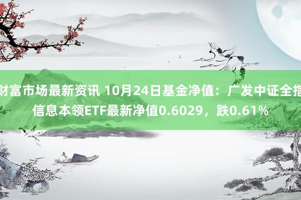 财富市场最新资讯 10月24日基金净值：广发中证全指信息本领ETF最新净值0.6029，跌0.61%