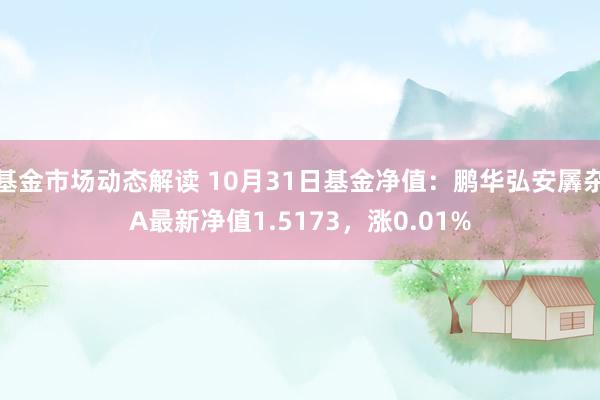 基金市场动态解读 10月31日基金净值：鹏华弘安羼杂A最新净值1.5173，涨0.01%