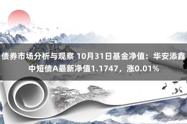 债券市场分析与观察 10月31日基金净值：华安添鑫中短债A最新净值1.1747，涨0.01%