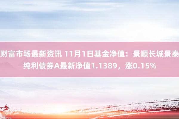 财富市场最新资讯 11月1日基金净值：景顺长城景泰纯利债券A最新净值1.1389，涨0.15%