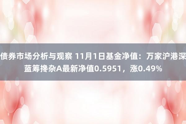 债券市场分析与观察 11月1日基金净值：万家沪港深蓝筹搀杂A最新净值0.5951，涨0.49%