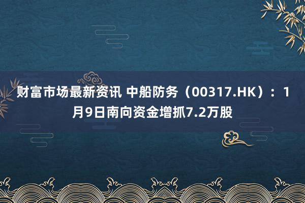 财富市场最新资讯 中船防务（00317.HK）：1月9日南向资金增抓7.2万股