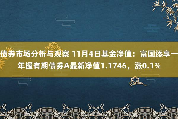 债券市场分析与观察 11月4日基金净值：富国添享一年握有期债券A最新净值1.1746，涨0.1%