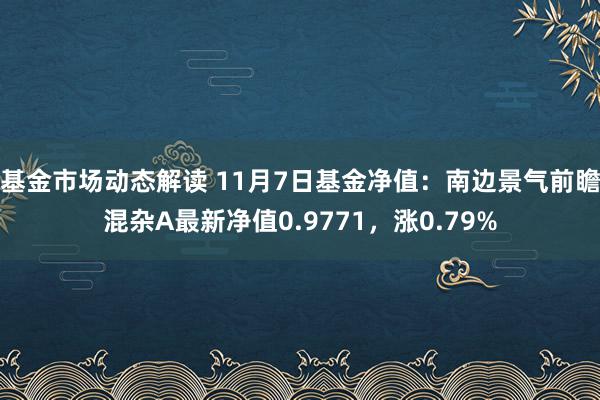 基金市场动态解读 11月7日基金净值：南边景气前瞻混杂A最新净值0.9771，涨0.79%