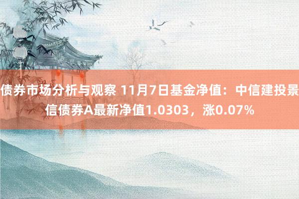 债券市场分析与观察 11月7日基金净值：中信建投景信债券A最新净值1.0303，涨0.07%