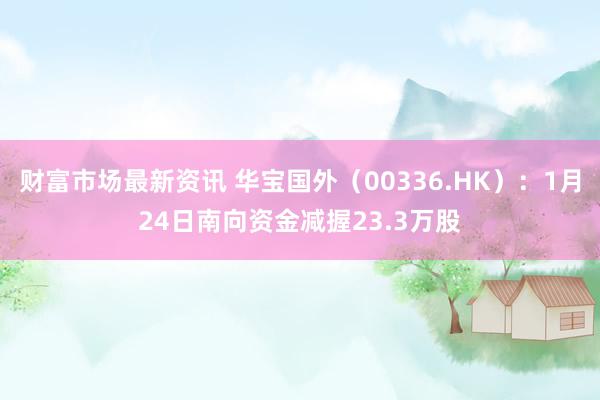 财富市场最新资讯 华宝国外（00336.HK）：1月24日南向资金减握23.3万股