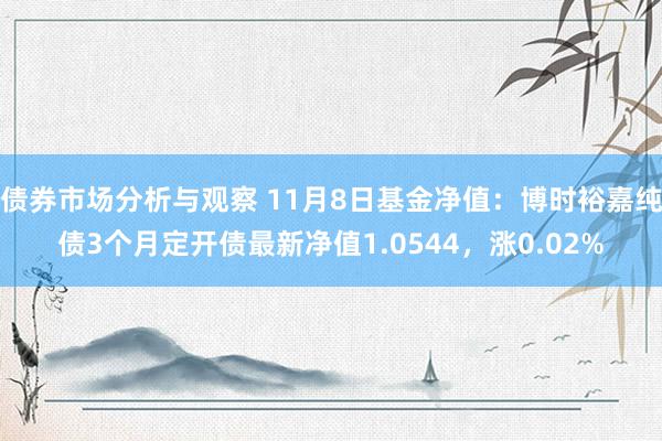 债券市场分析与观察 11月8日基金净值：博时裕嘉纯债3个月定开债最新净值1.0544，涨0.02%