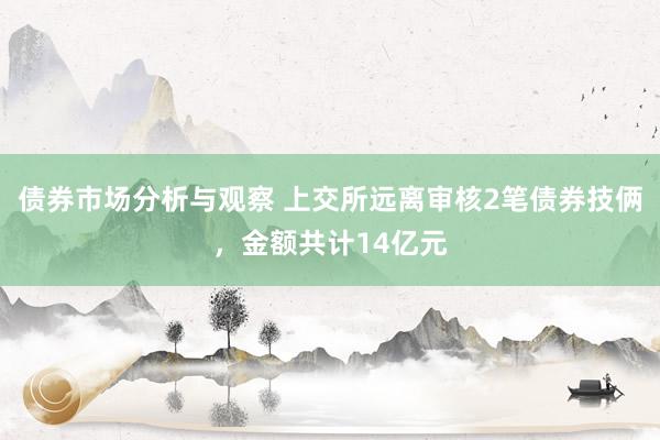 债券市场分析与观察 上交所远离审核2笔债券技俩，金额共计14亿元