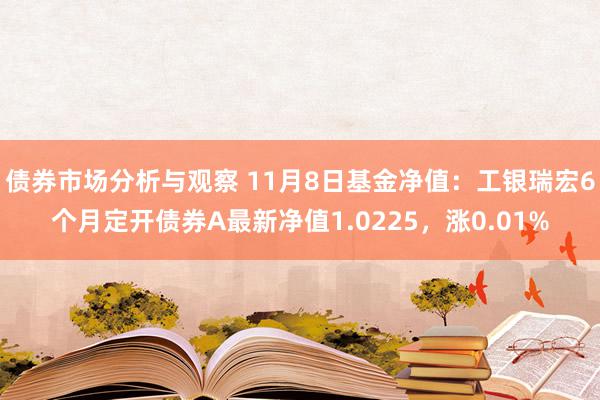 债券市场分析与观察 11月8日基金净值：工银瑞宏6个月定开债券A最新净值1.0225，涨0.01%