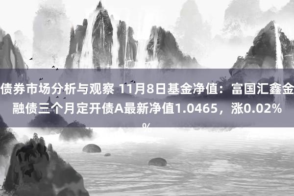 债券市场分析与观察 11月8日基金净值：富国汇鑫金融债三个月定开债A最新净值1.0465，涨0.02%