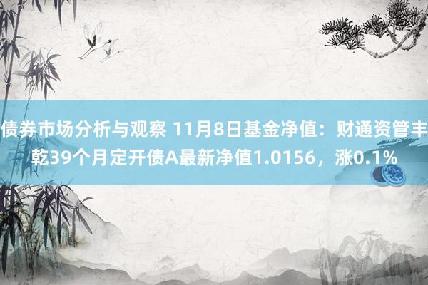 债券市场分析与观察 11月8日基金净值：财通资管丰乾39个月定开债A最新净值1.0156，涨0.1%