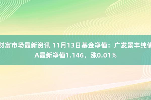 财富市场最新资讯 11月13日基金净值：广发景丰纯债A最新净值1.146，涨0.01%