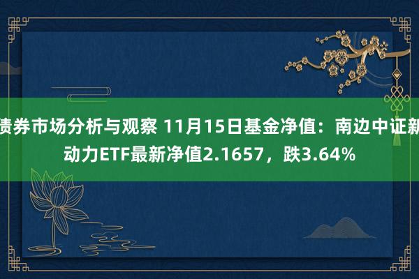 债券市场分析与观察 11月15日基金净值：南边中证新动力ETF最新净值2.1657，跌3.64%