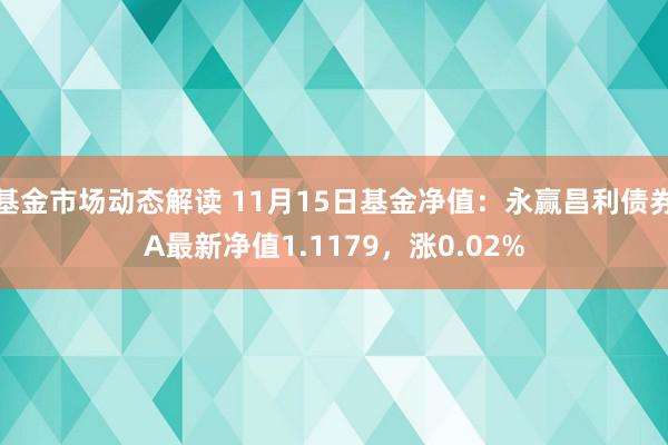 基金市场动态解读 11月15日基金净值：永赢昌利债券A最新净值1.1179，涨0.02%