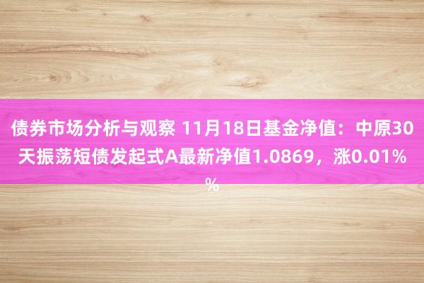 债券市场分析与观察 11月18日基金净值：中原30天振荡短债发起式A最新净值1.0869，涨0.01%