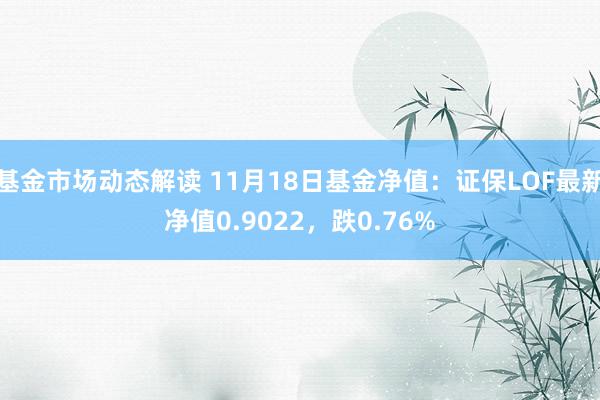 基金市场动态解读 11月18日基金净值：证保LOF最新净值0.9022，跌0.76%