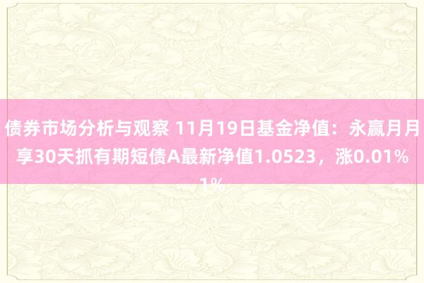 债券市场分析与观察 11月19日基金净值：永赢月月享30天抓有期短债A最新净值1.0523，涨0.01%