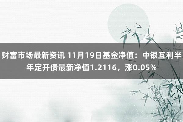 财富市场最新资讯 11月19日基金净值：中银互利半年定开债最新净值1.2116，涨0.05%