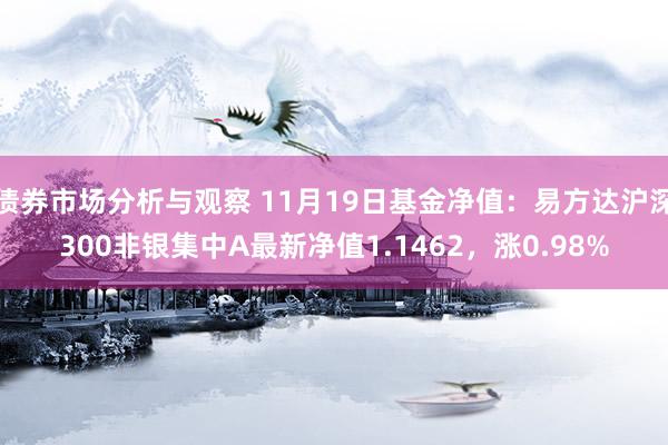 债券市场分析与观察 11月19日基金净值：易方达沪深300非银集中A最新净值1.1462，涨0.98%