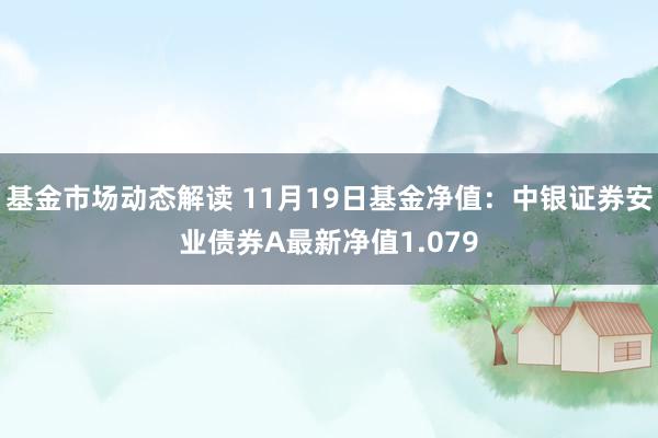 基金市场动态解读 11月19日基金净值：中银证券安业债券A最新净值1.079