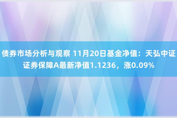 债券市场分析与观察 11月20日基金净值：天弘中证证券保障A最新净值1.1236，涨0.09%