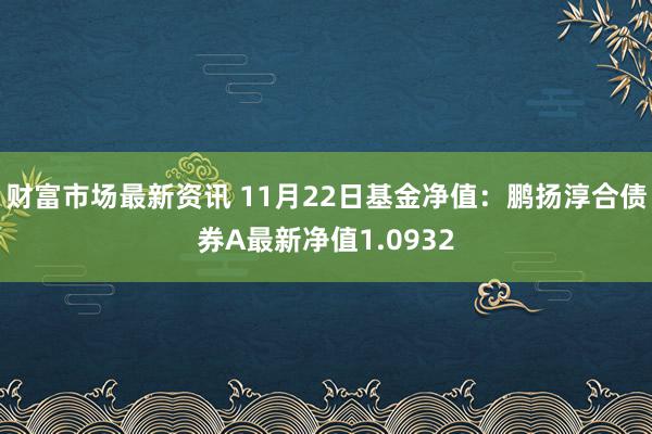 财富市场最新资讯 11月22日基金净值：鹏扬淳合债券A最新净值1.0932