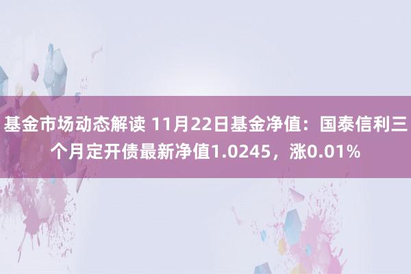 基金市场动态解读 11月22日基金净值：国泰信利三个月定开债最新净值1.0245，涨0.01%