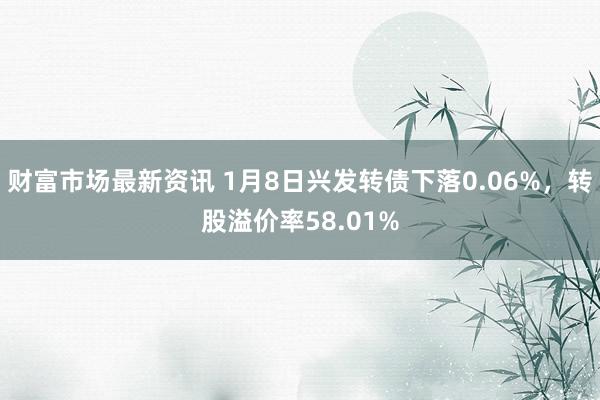 财富市场最新资讯 1月8日兴发转债下落0.06%，转股溢价率58.01%