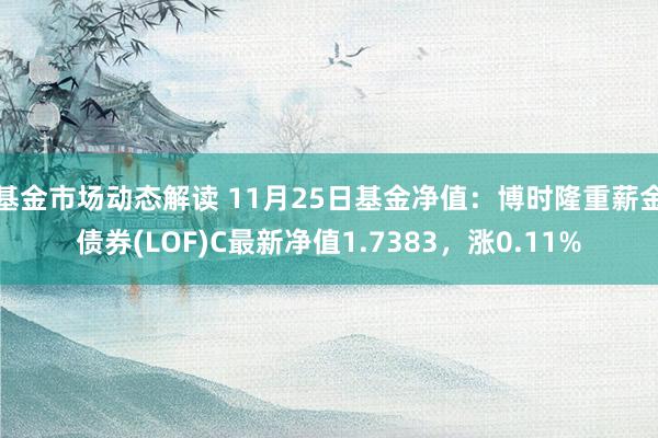 基金市场动态解读 11月25日基金净值：博时隆重薪金债券(LOF)C最新净值1.7383，涨0.11%