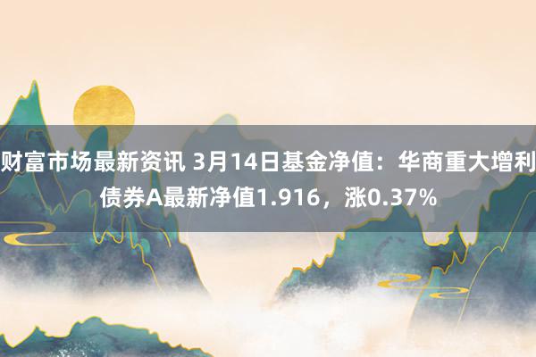 财富市场最新资讯 3月14日基金净值：华商重大增利债券A最新净值1.916，涨0.37%