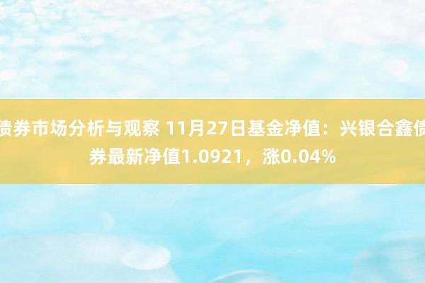 债券市场分析与观察 11月27日基金净值：兴银合鑫债券最新净值1.0921，涨0.04%